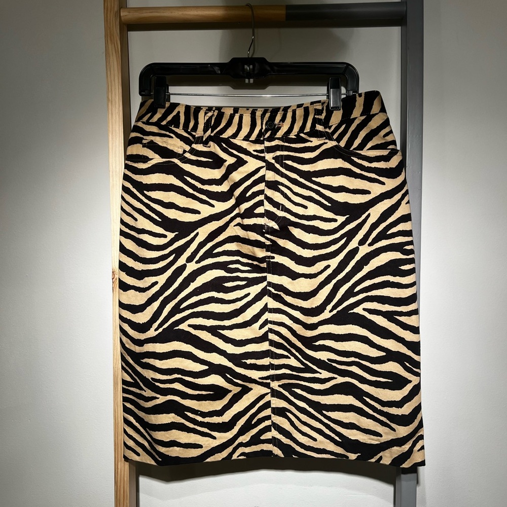 100%Cotton Zebra Stripped Pencil Skirt by Lauren Ralph Lauren